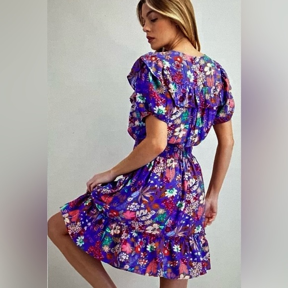 Easel Floral Purple Dress - Picture 4 of 4